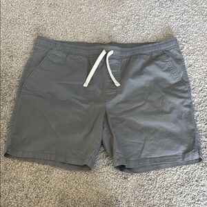 Gray Casual Shorts with Drawstring